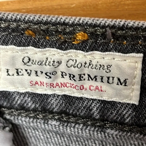 Levi’s premium 501S skinny women’s button fly jeans denim 27x30 faded black Y2K - Picture 10 of 13